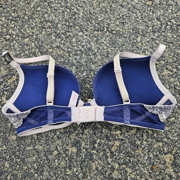 NWT Victoria's Secret Y2K Dream Angels Push-Up Bra 34B Royal Blue Lace Bow - Picture 6 of 12